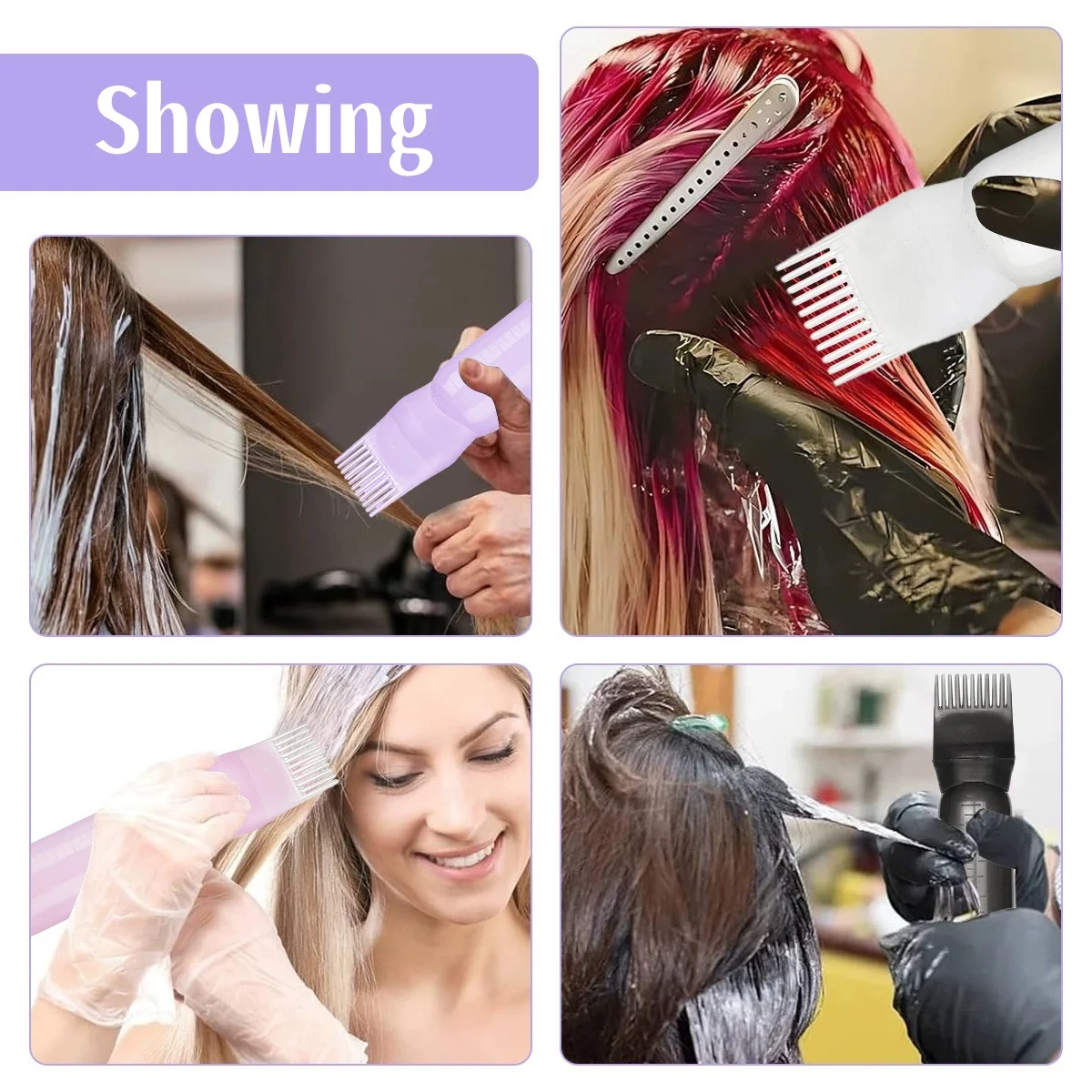 Hair Dye Applicator Bottle Refillable Squeeze Hair Oil Bottle Dispenser Scalp Massage Comb Hairdressing Coloring Tools 150ml