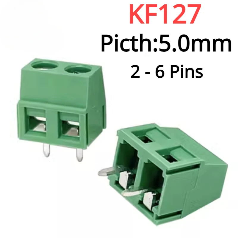 10 шт. KF127 5,0 мм шаг PCB клеммы провода блок KF127 2Pin 3Pin сращиваемый прямой контакт винтовой клеммы 26-14AWG Кабельный разъем