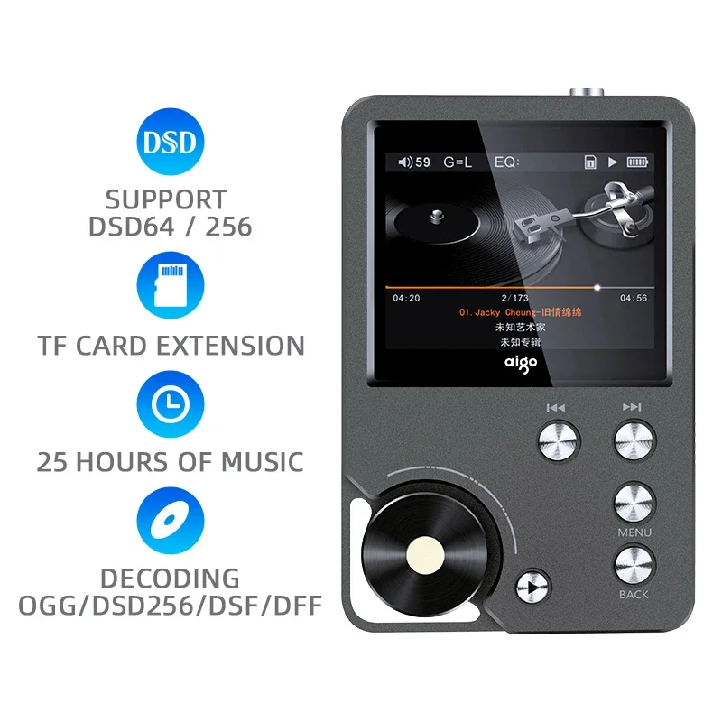 

HIFI Lossless Music Player MP3 DSD256 Decoding Dual Output Interface Audiophile Music Walkman OTG Connection EQ Sound Effect