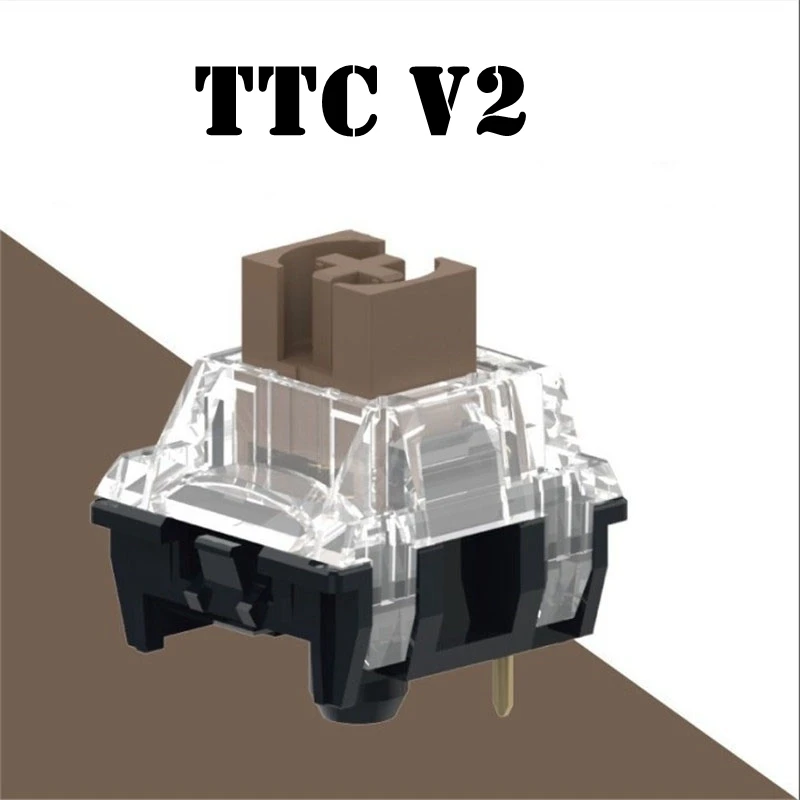 Ttc-interruptor Tátil Silencioso para Gamer Teclado Mecânico Lubrificação de Fábrica Mudo v2 v3 Pinos 55g à Prova de Poeira Marrom
