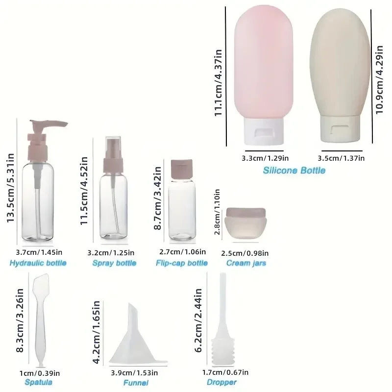 11-Piece Travel Refillable Bottle and Container Set