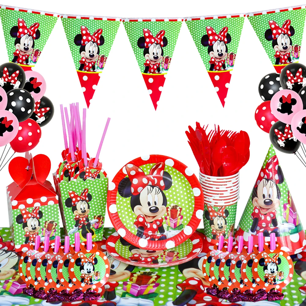3-Pack Pink Mouse Tablecloths - Disposable Plastic Covers For Birthday Parties