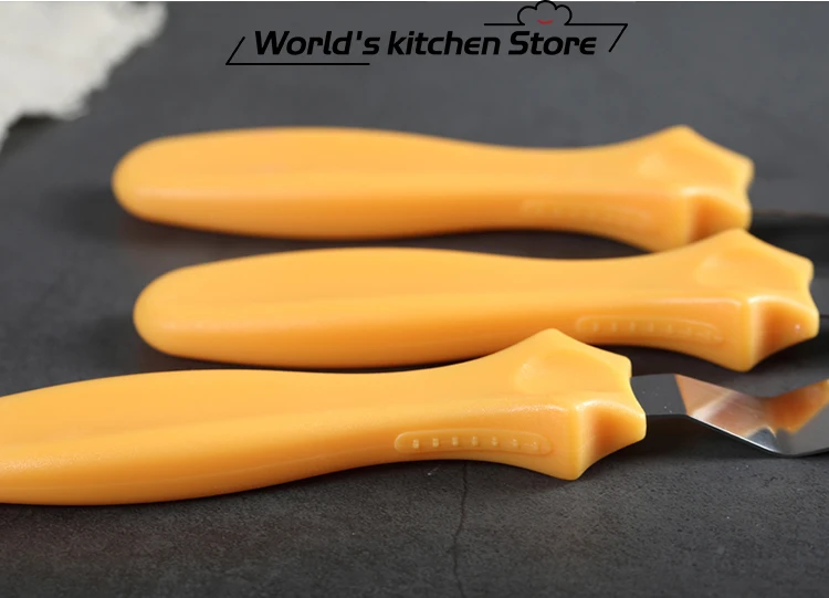 Description Picture 5 of item3pcs/set Blade Angled Espatula Spatula Cake Icing Spatula Smooth Filling Tool Cutter Set Wedding Valentine Baking Pastry Tool