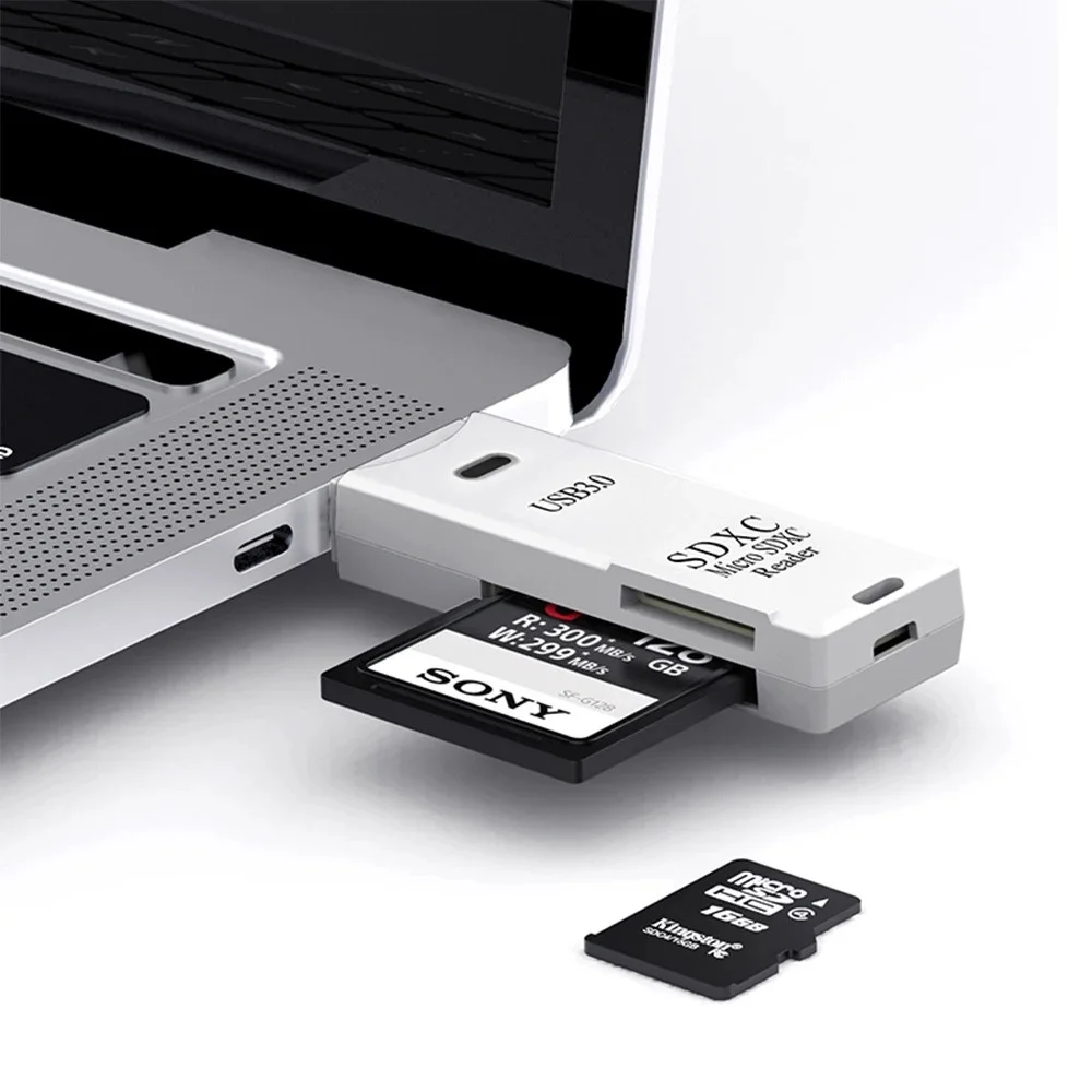 고속 2 in 1 USB 3.0 카드 리더기 마이크로 TF SD 메모리 카드 어댑터 리더 휴대용 데이터 전송기 PC 노트북 맥북 카메라용