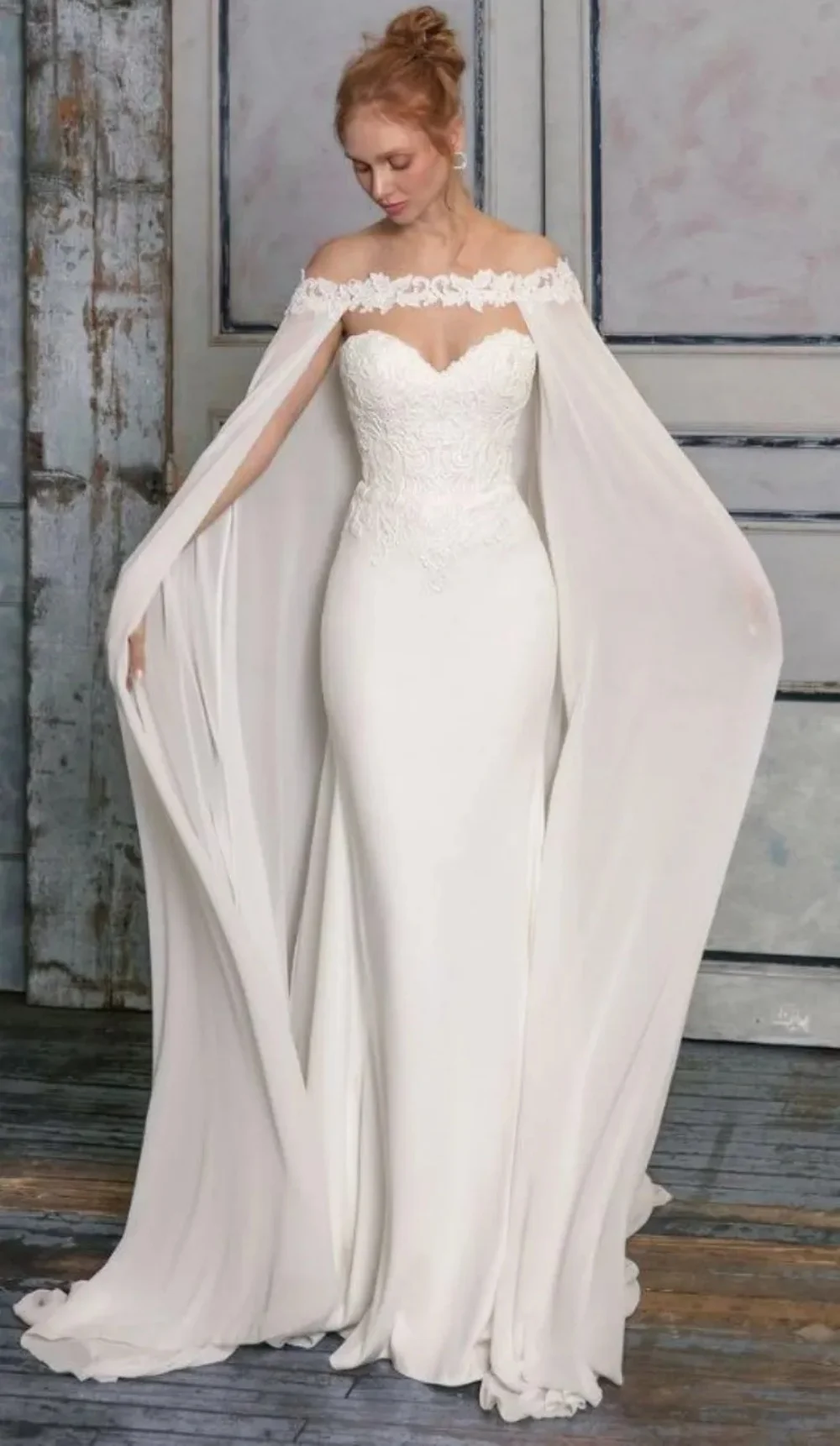 

New Simple Women Wedding Dress Sweethear Neck With Cap Lace Appliques Mermaid Floor-Length Vestidos de novia 2024 Bridal Gown