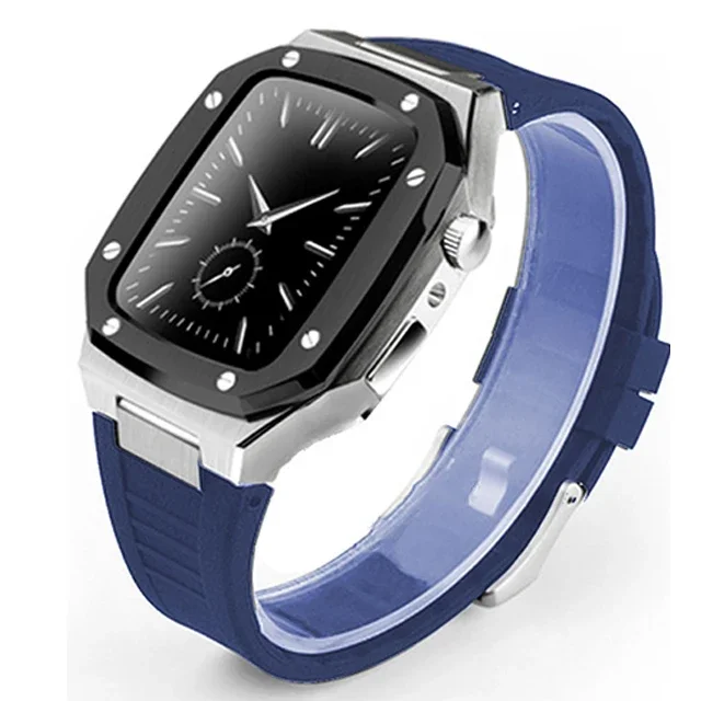 Luxury Stainless Steel Apple Watch Band with Metal Bezel Case