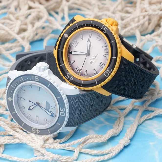 Tropical Curved End Waterproof Silicone Strap 22mm Watch Band Bracelet