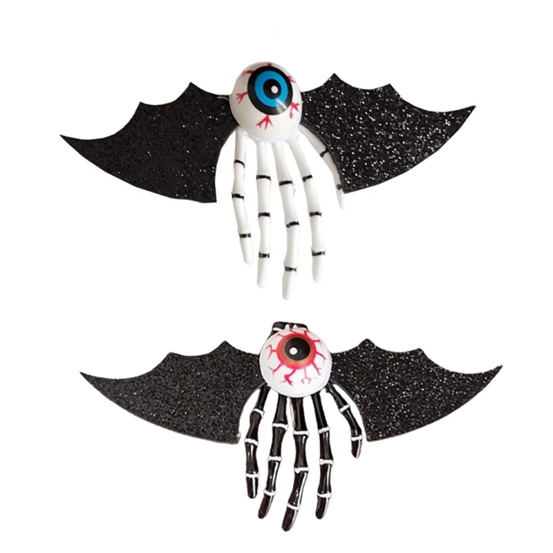 

MXMB Skull Bat Wing Hair Clip For Womens Girls Halloween Hairpins Barrettes Headwear