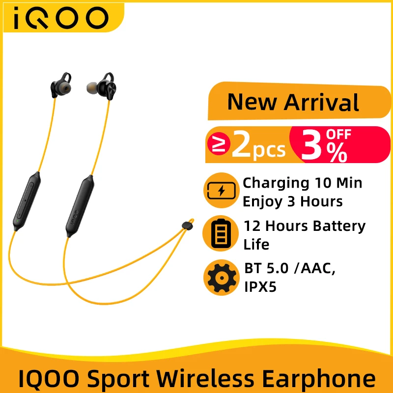 VivoIQOOSportWirelessEarphoneBluetooth50WirelessHeadphone12