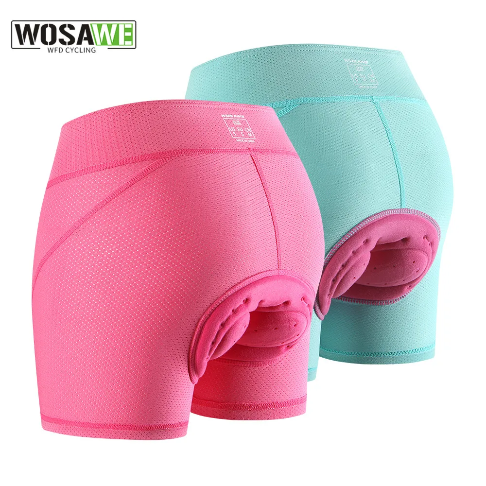 WOSAWE Women Cycling Shorts Bicycle Underpants 3D Gel Padded MTB