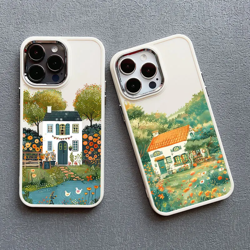 Ländlicher Stil, Café-Silikon-Handyhülle für iPhone 13, 14, 15, 11 Pro Max Plus 16 12 Pro Max Plus XR X XS 7 8 Plus, weiße Abdeckungen – Detail 15