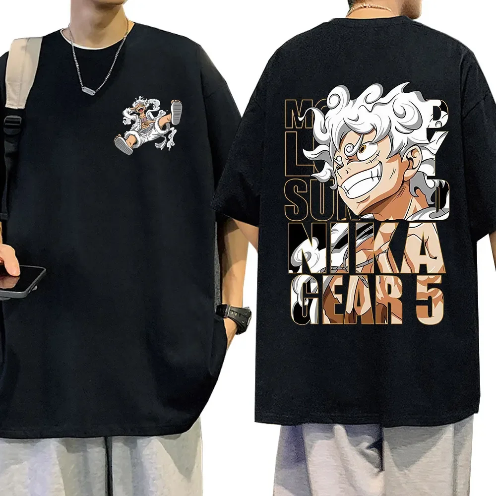 

Anime Gear 5 Luffy Graphic T Shirt Men's Woman Casual Fashion Short Sleeve T-shirts Tops 100% Cotton Oversized T-Shirt Clothing