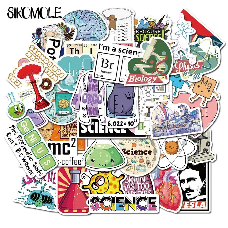 10/30/50pcs Science Chemistry Biology Laboratory Research Stickers Desk