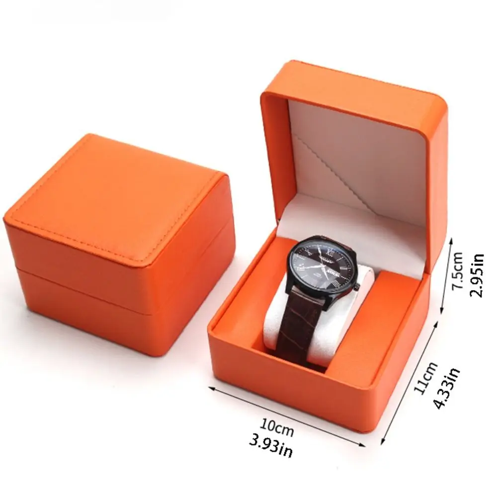 Watch Storage Box Watch Storage Bag Watch Storage Pouch Black Single Watch Gift Box with Pillow PU Leather Wristwatch Display Case Organizer for Men 1PC