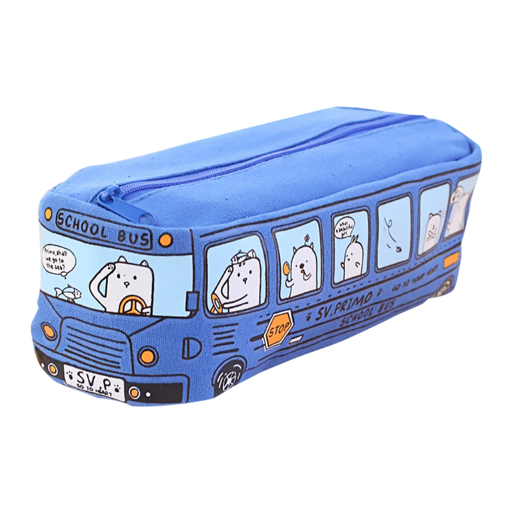 Creative Bus Pencil Case Large Capacity Pencil Bag Cartoon Car Pouch Student Kids Cute Stationery Kawaii Student Gifts