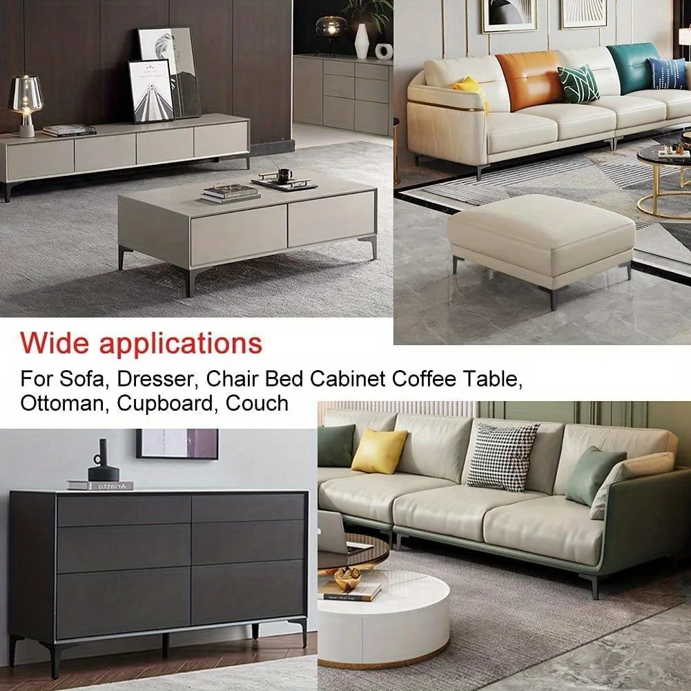 4 قطعة أرجل قطع الأثاث الحديثة معدن الذهب الأسود ا...