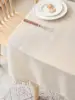 Beige linen square tablecloth, retro countryside style, kitchen living room coffee table decoration tablecloth 3