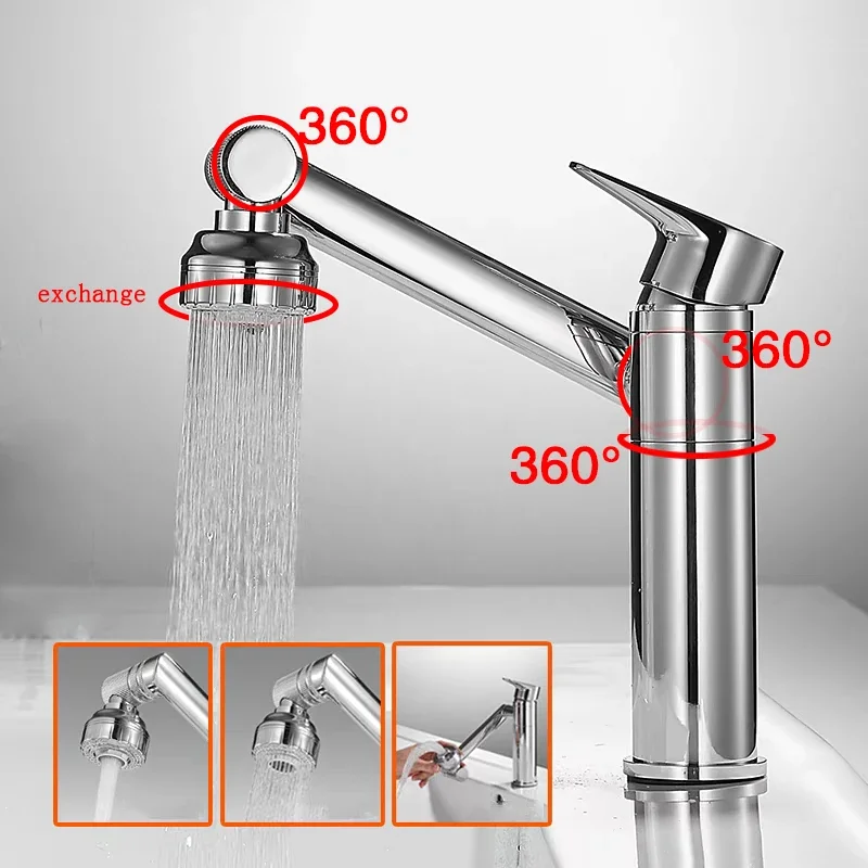 

Sink Deck Proof Aerators 1080° Shower Head Mounted Bathroom Splash Tapware Bathroom Swivel For Water Tap Faucet Mixer