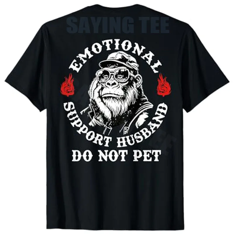 Y2k Skeleton Monkey Goth Aesthetic Spruch-T-Shirt Lustiges Emotional Support Husband Do Not Pet Streetwear T-Shirt Neuheit Persönlichkeit