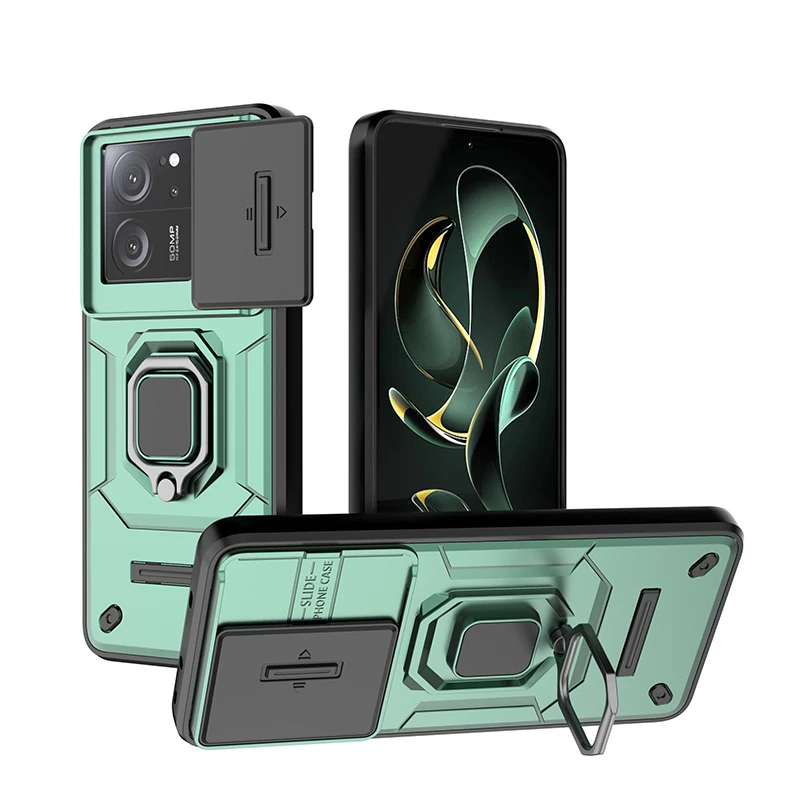 Enhanced Protective Sliding Camera Case with Magnetic Holder