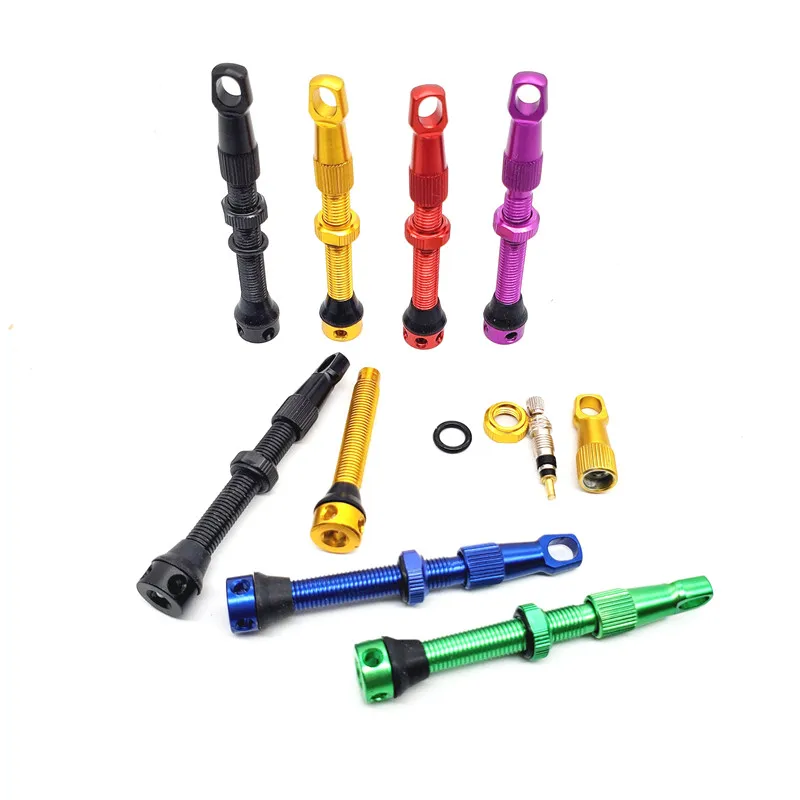 44mm Bike Tubeless Tire Valve With Wrench Cap Road Bike MTB Presta No Tube Valves Aluminum Alloy bicycle tire valve cap bicycle valve cap bicycle tubeless valve bicycle valve valve cap valve caps bicycle air valve air tyre valve stem