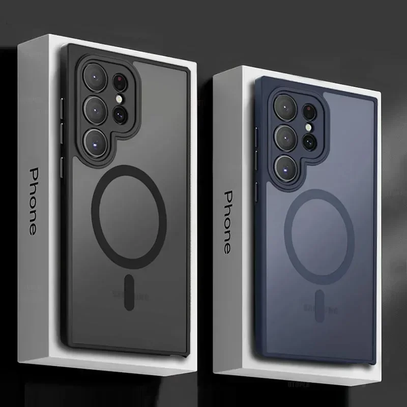 Magnetic Luxury Matte Shockproof Case with Lens Protection and Magsafe Compatibility