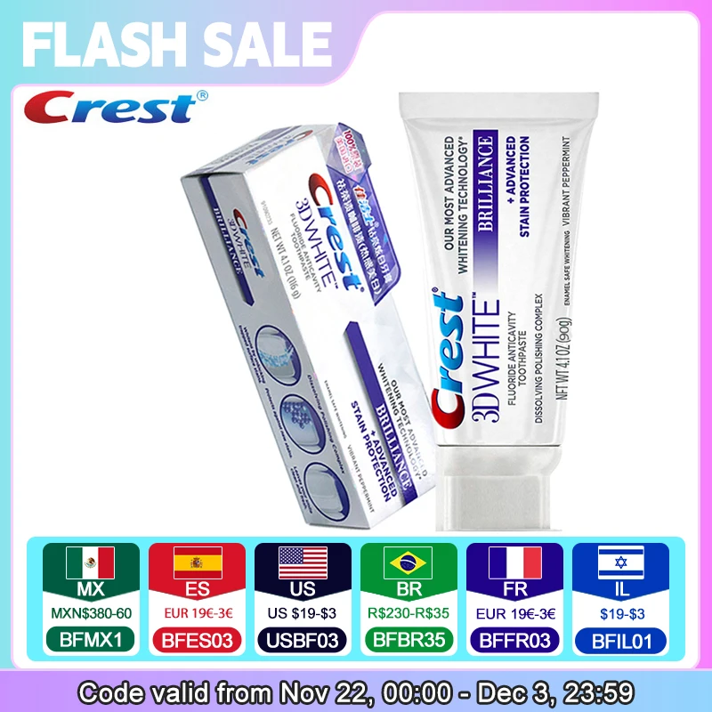 Crest 3D White Luxe Brilliance Teeth Whitening Toothpaste 90g-teeth whitening product teeth whitening essence teeth health product