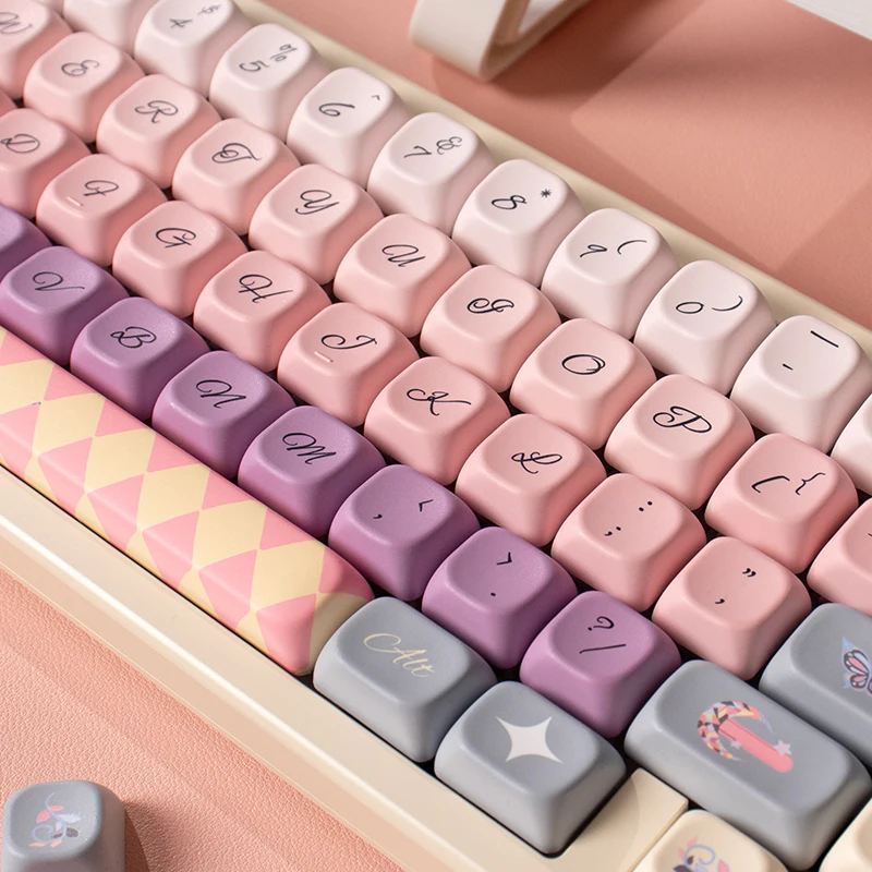 Teclas Moa Perfil Borboleta Keycaps Bonitos Keycaps Personalizados Pbt Dye-sub Keycaps para Teclado Mecânico Conjunto de Teclas com Aparência Mais Redonda do Que as Teclas de Tema Xda Compatíveis Cherry Gateron 152 - Imagem 6