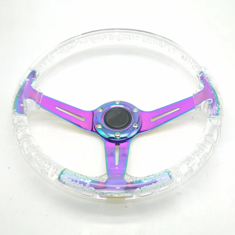 透明アクリルレーシングホイール,14インチ,350mm,トレンディ
