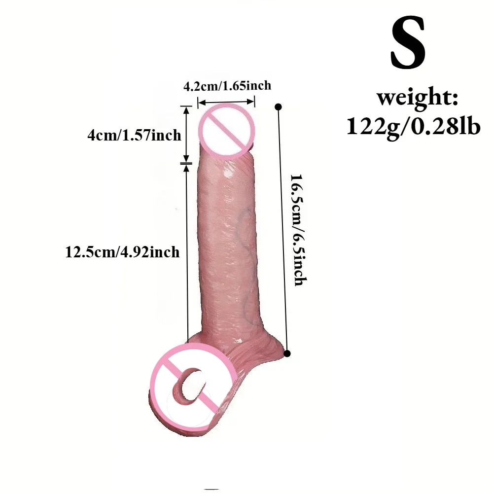 Penis Extender Sleeve 18+ Adult Sex Toy for Men G-Spot Delay Ejaculation Dick Enlargement Longer Stimulation Reusable Penis Ring