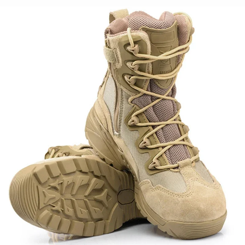 Men Winter Boots Leather Camouflage Lace Boots High Top Safety Works Combat Ankle Men's Tactical shoes