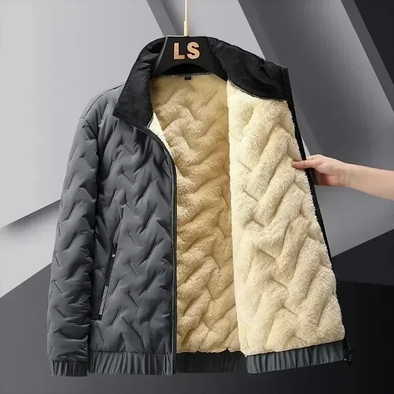 Winter Wool Fleece Jacket Men Thermal Lined Thick Warm Fleece