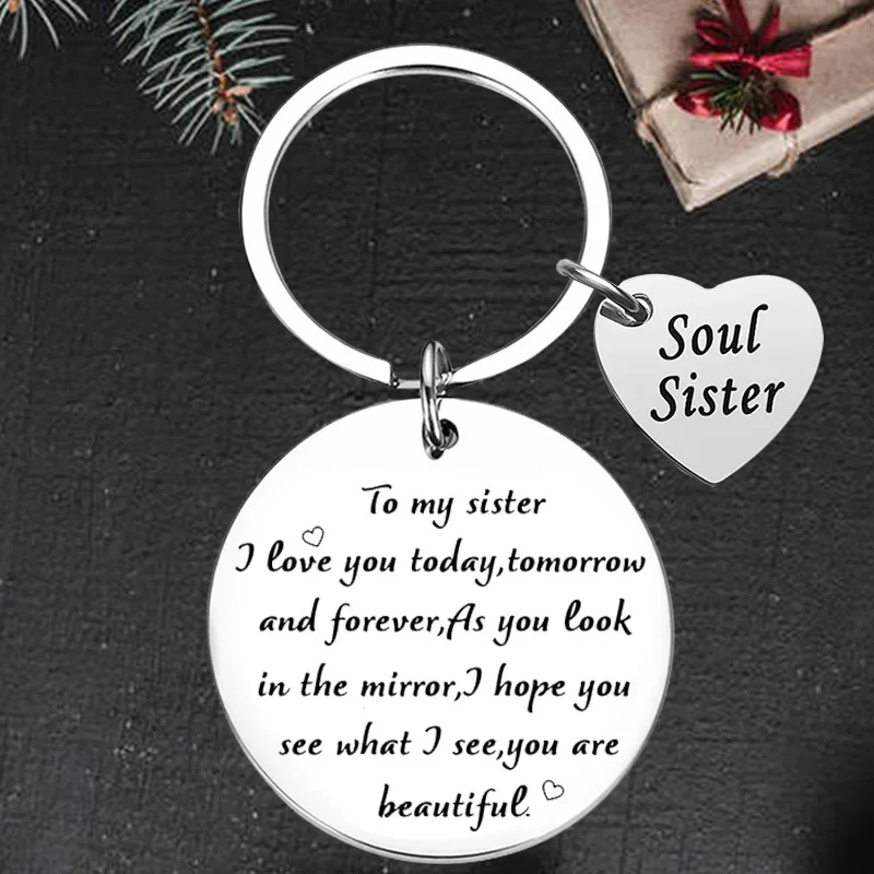 

Cute Sister Friendship Keychain Pendant BFF best friend Key Chains A Sister Christmas Birthday Gifts