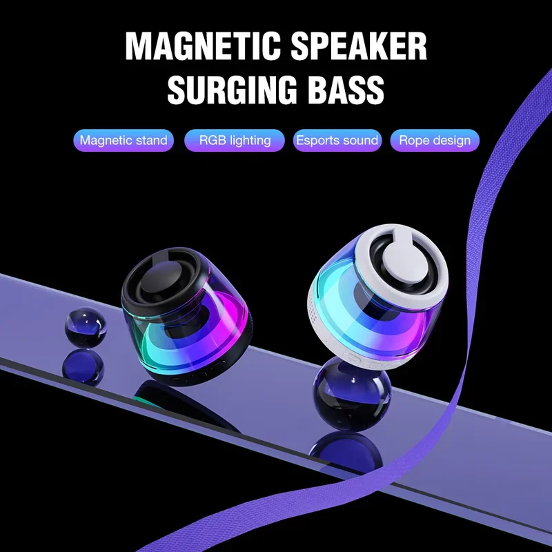 Magnetic Bluetooth Speaker RGB Mini Portable magnetic phone holder ring mini bluetooth speaker,portable speaker,bluetooth speaker,mini sound box,audio speaker