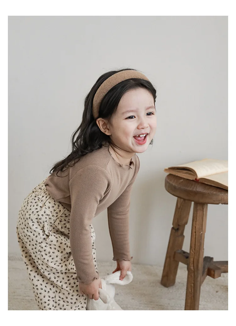 Langarmoberteil für Mädchen im koreanischen Stil – weicher Stretchstrick mit Spitzenbesatz, Kaschmir-Feeling-Schicht für Kinderkleidung im Frühling und Herbst – Detail 18
