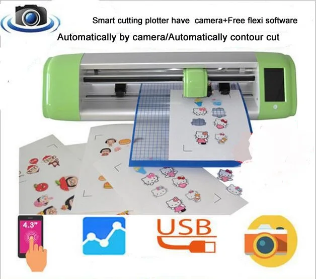 New Design 10/16/24 Inch Desktop Vinyl Craft Cutter Champagne Colour CCD Camera Cutting Graph Plotter