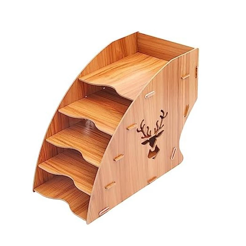 

1 Piece Wooden Invoice Bill Storage Rack Desktop Paper Organizer File Holder Document Letter Sorter Tray Mail Rack