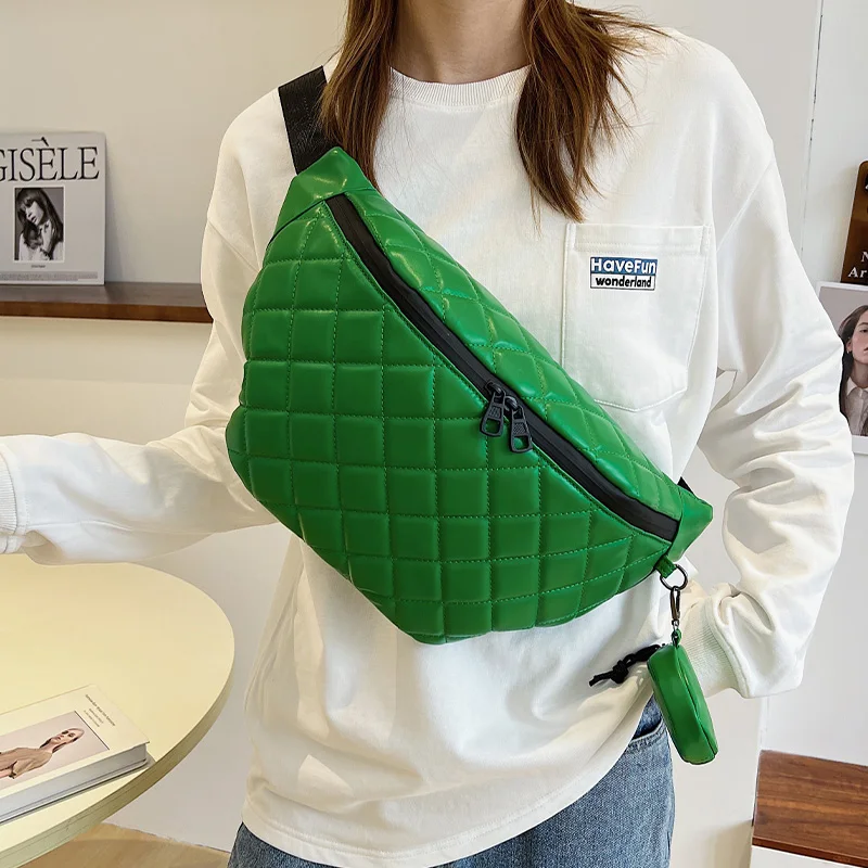 

Large Women's Waist Bag Chest Bag PU Leather Waterproof Fanny Pack Messenger Shoulder Banana Bags Multifunction Waist Pack Lady