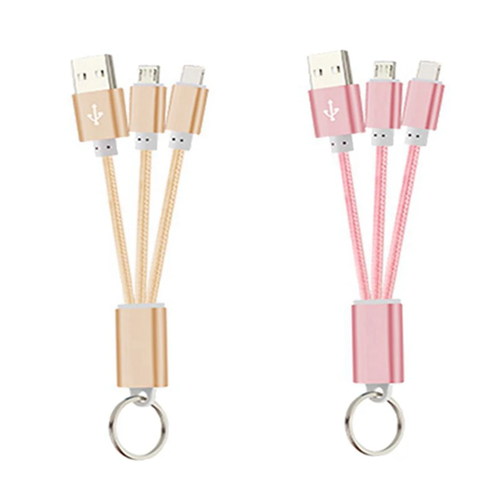 

Universal Keychain USB Data Cable Portable 2-in-1 Charging Line Micro Usb and Type C For Android Type C Phone