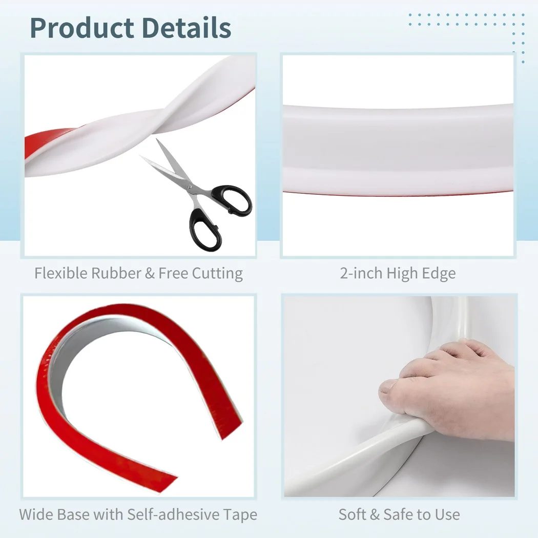 Collapsible Shower Threshold Bathroom Water Dam Bath Shower Barrier Retention System Water Stopper For Dry And Wet Separation