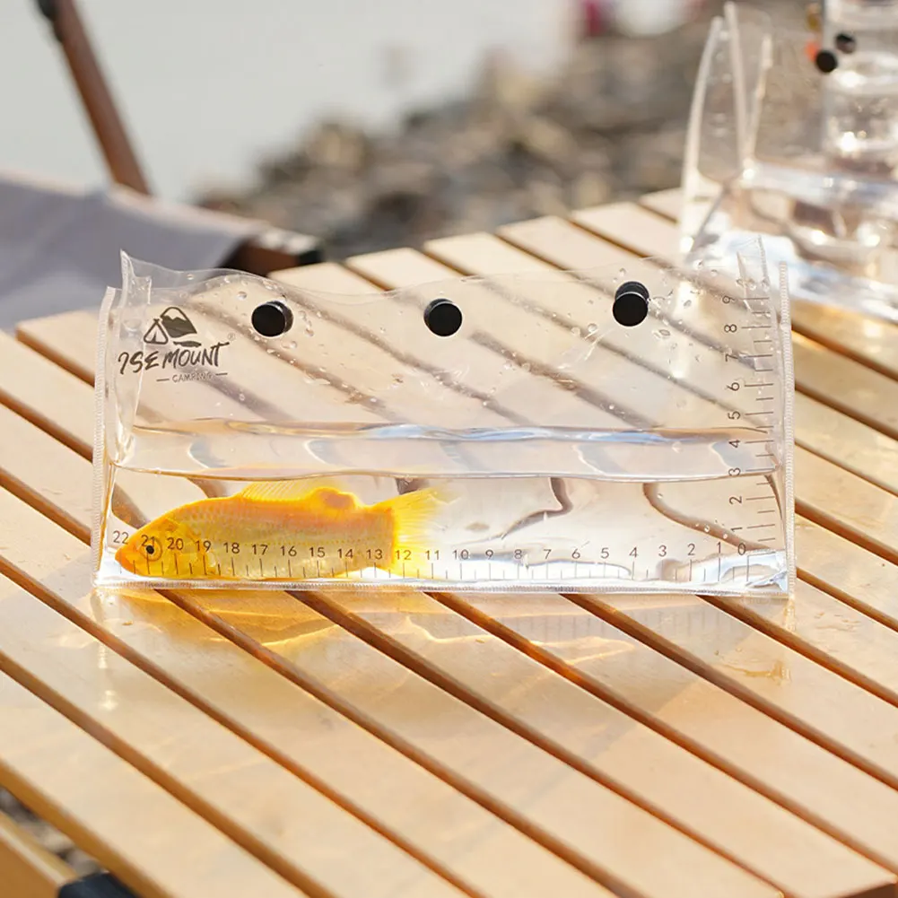 Transparent Fish Bag Clear UV Scale Portable Fishing Bag Snap Design Foldable Fish Weigh for Outdoor Fishing fishing bag