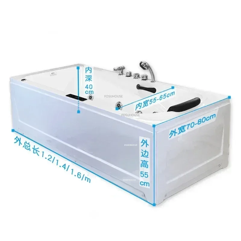 Household Bathroom Bathtub Independent Surf Massage European Style Acrylic Bathtub Light Luxury Aldult Spa Indoor Whirlpool Tub