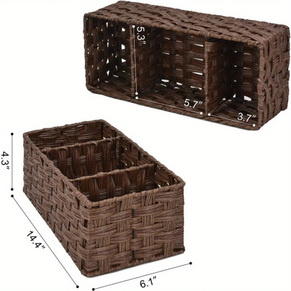 Rectangular rattan storage baskets, shallow wicker decorative baskets sold in bulk, and hand-woven nesting bread baskets. 4
