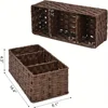 Rectangular rattan storage baskets, shallow wicker decorative baskets sold in bulk, and hand-woven nesting bread baskets. 4