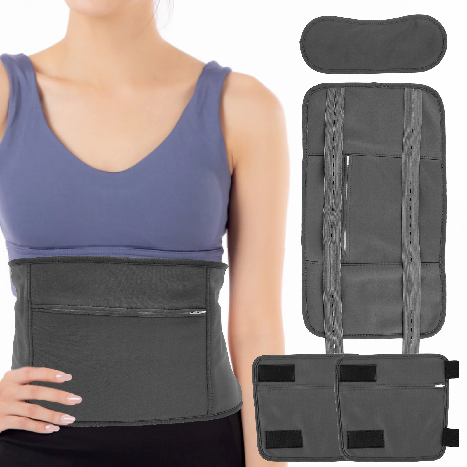 

3Pcs Waist Neck Essential Oil Pack Set Washable Reusable Leg Essential Oil Wrap Mess-Free Oil Pack Wrap Adjustable Soft Organic