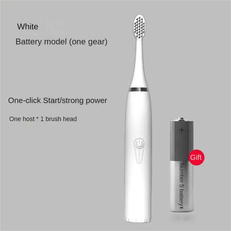 

Перезаряжаемая электрическая зубная щетка, белая, с насадкой щетки, с длительным сроком службы батареи, водонепроницаемая Ipx7 щетина Sonic