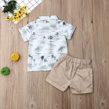 Lioraitiin Toddler Kids Baby Boy Gentleman Clothes Outfits Short Sleeve Shirts+Pants Clothing Set For Baby Boy 1-6T 6