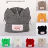 Fashion Double-layer Loverboy Cat Ear Knit Hat Warm Niche Design Pig Ear Woolen Hat Soft Thicke Warm Cap Autumn and Winter 3