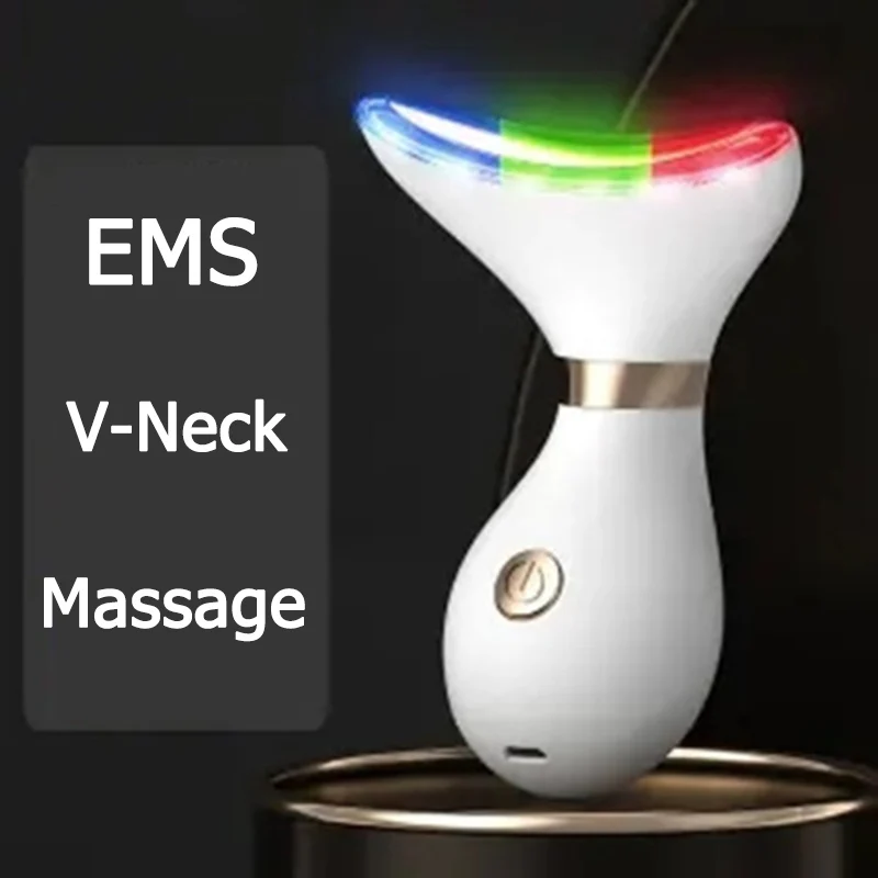 V Face Neck Lifting Massager Riscaldamento Facial Beauty Essence Importatore Rgb Led Photon Rejuvenation Riduce Il Doppio Mento Viso Più Sottile