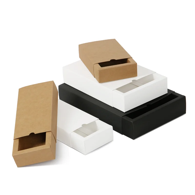 10 cardboard gift boxes, drawer-type boxes, kraft paper printable , tea storage and packaging boxes
